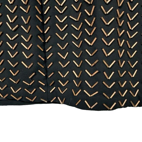 6 Shore Road Black Beaded Mini Dress Size Small Short‎ Sleeve Low Back - Picture 12 of 15